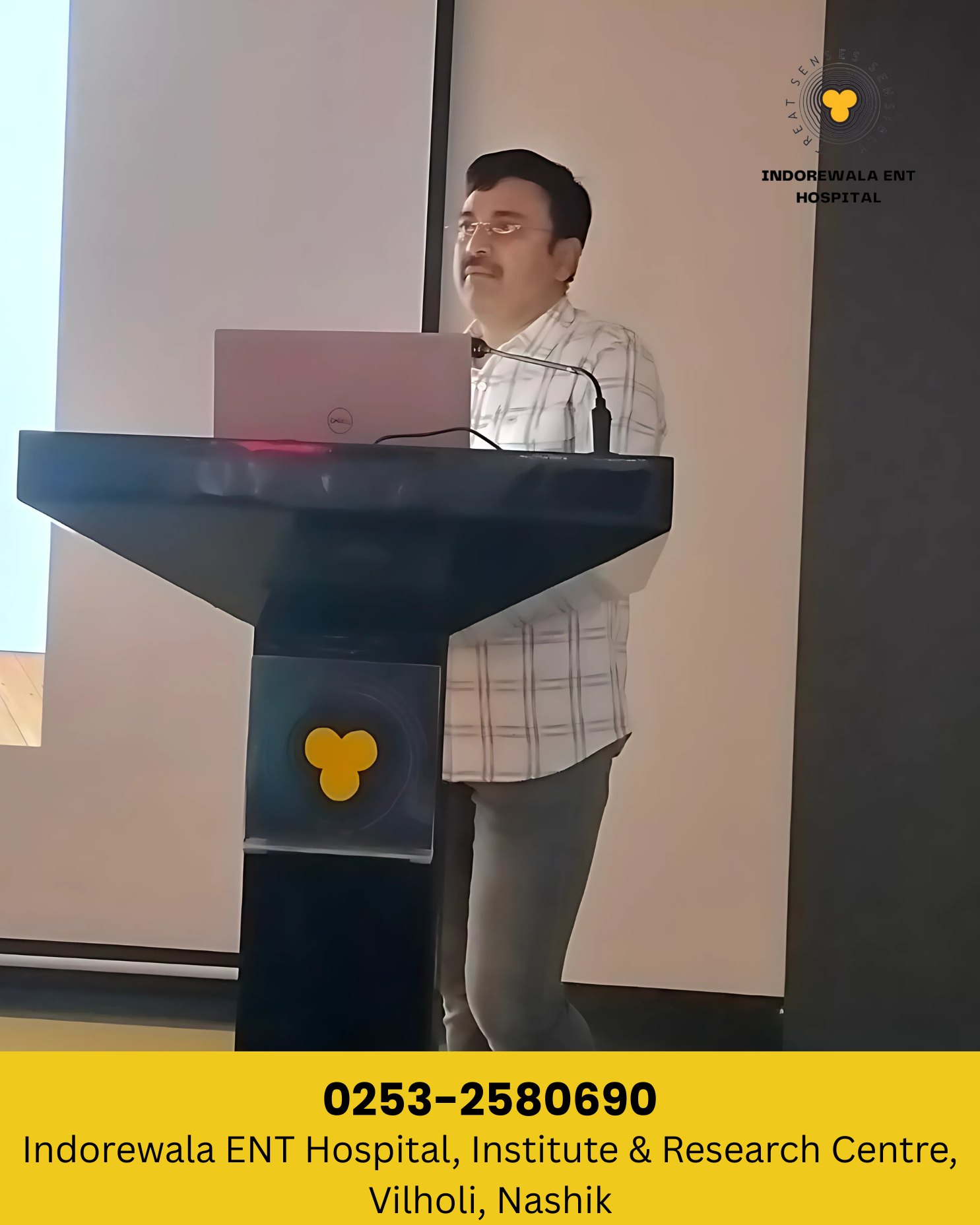 Dr. Nilesh Tatar explaining CPR steps  for compressions to hospital staff