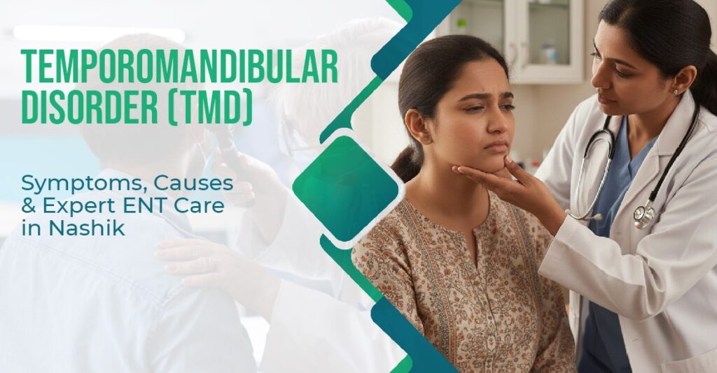 Diagram showing temporomandibular joint and jaw muscles involved in TMD